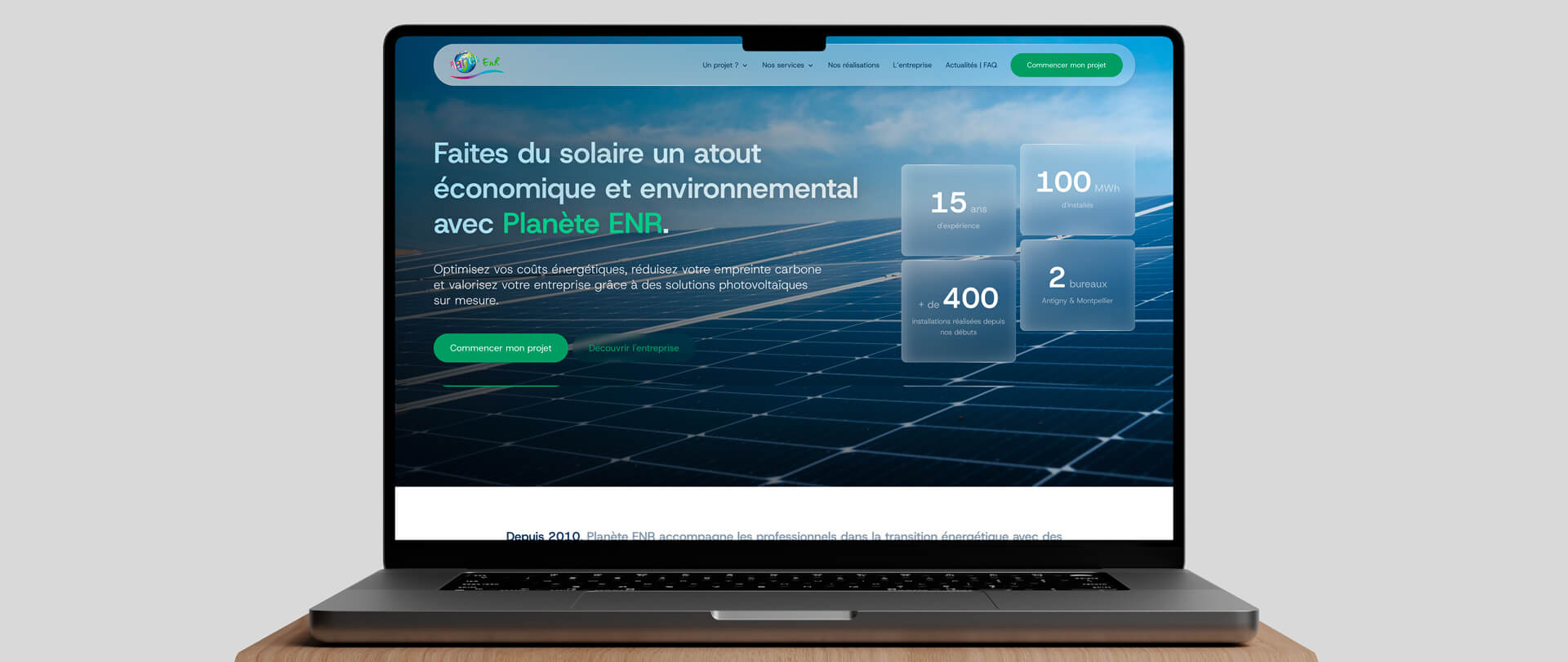 Mockup of the new Planete ENR website